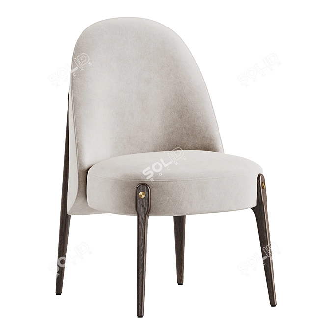 Velvet Upholstered Ames Dining Chair 3D model image 4