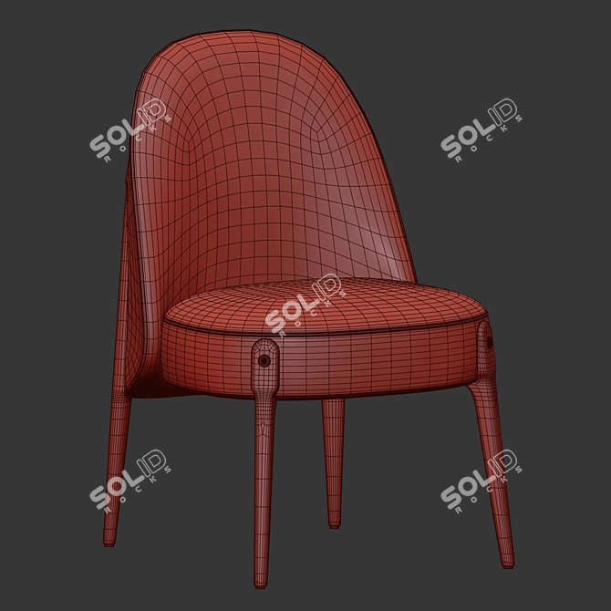 Velvet Upholstered Ames Dining Chair 3D model image 5