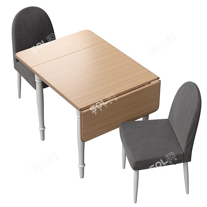 Danderyd Drop Leaf Table Set 3D model image 2