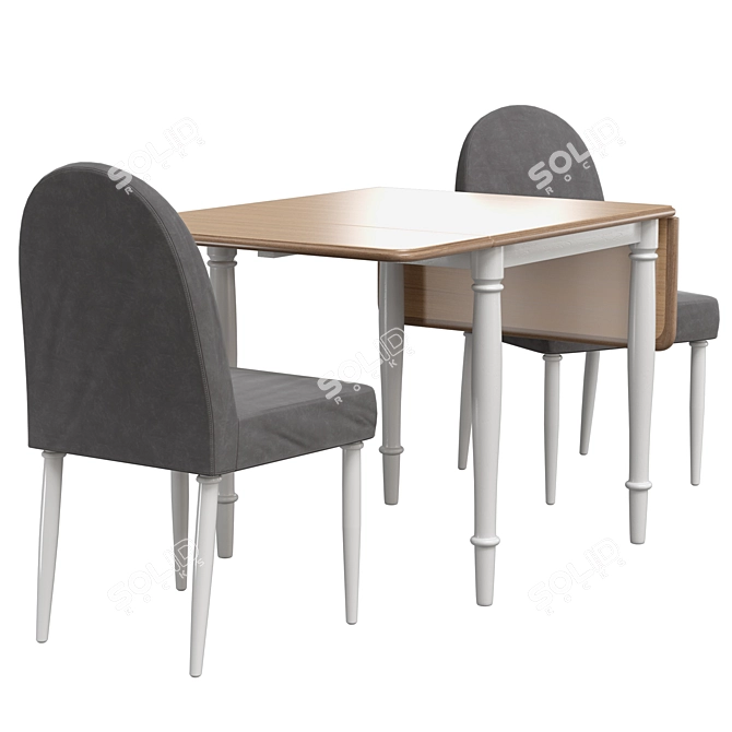 Danderyd Drop Leaf Table Set 3D model image 3