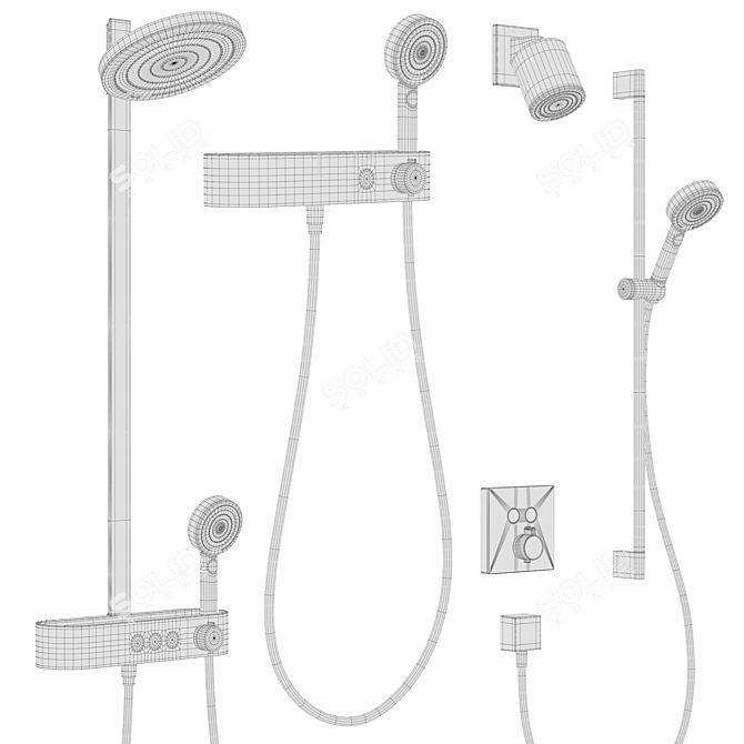 Hansgrohe Pulsify Bathroom Shower Collection 3D model image 7