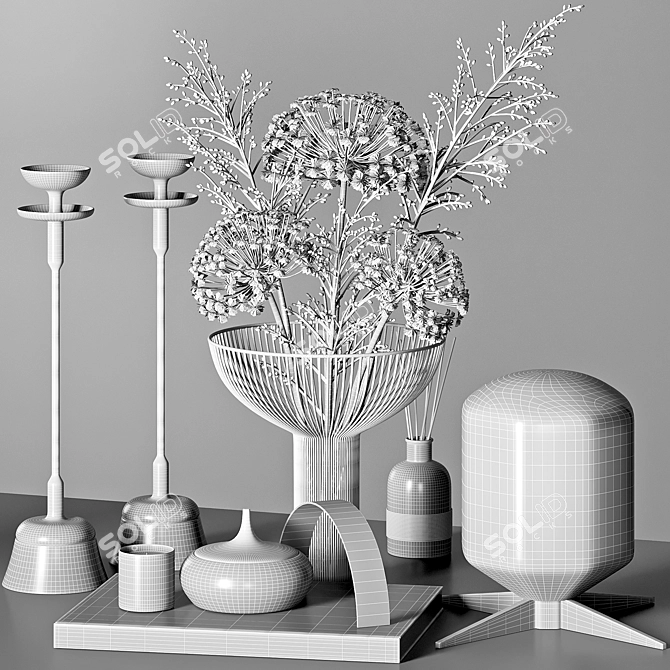 Modern Decorative Set 3D Model 3D model image 4