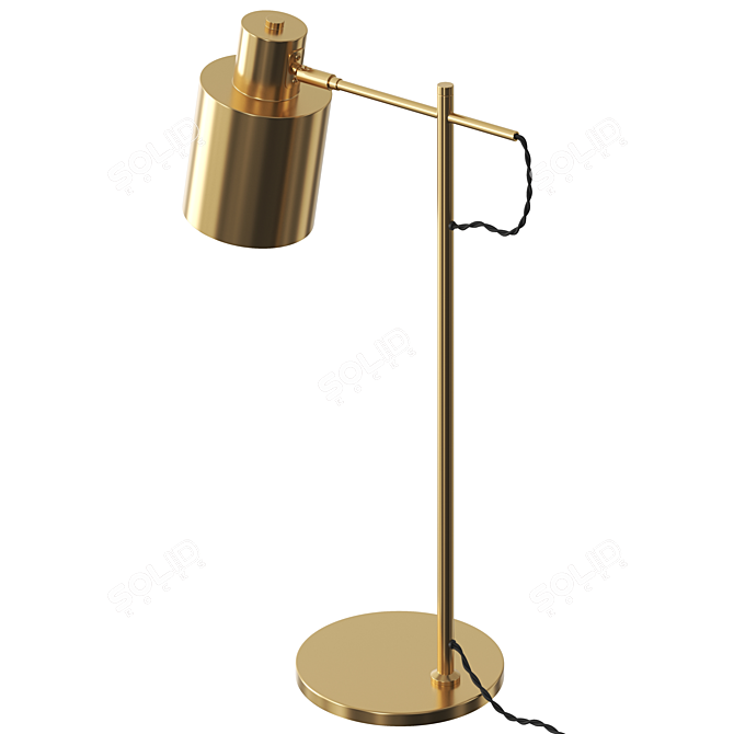 Elegant Brass Table Lamp 3D model image 3