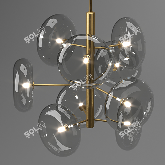 Lux Brass Pendulum Chandelier 3D model image 2