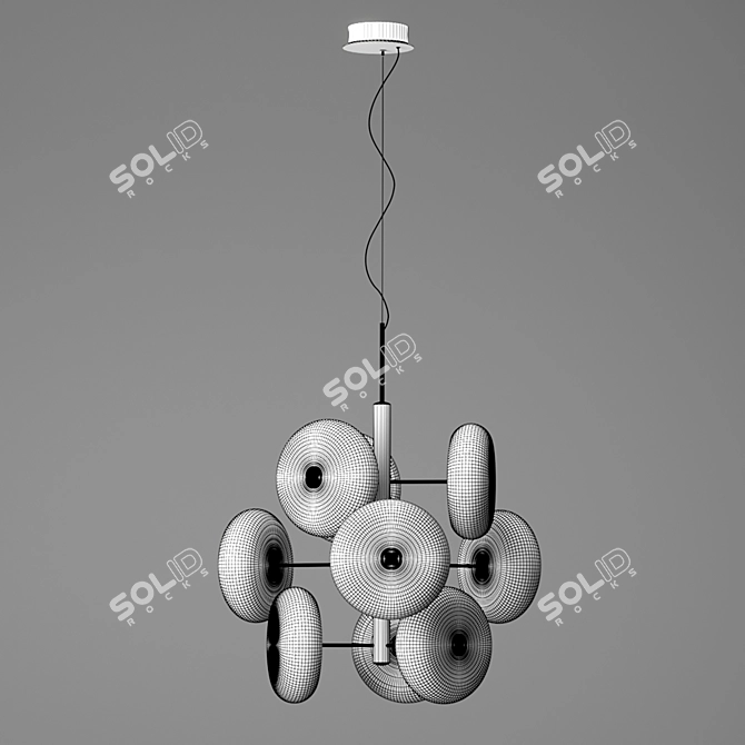 Lux Brass Pendulum Chandelier 3D model image 3