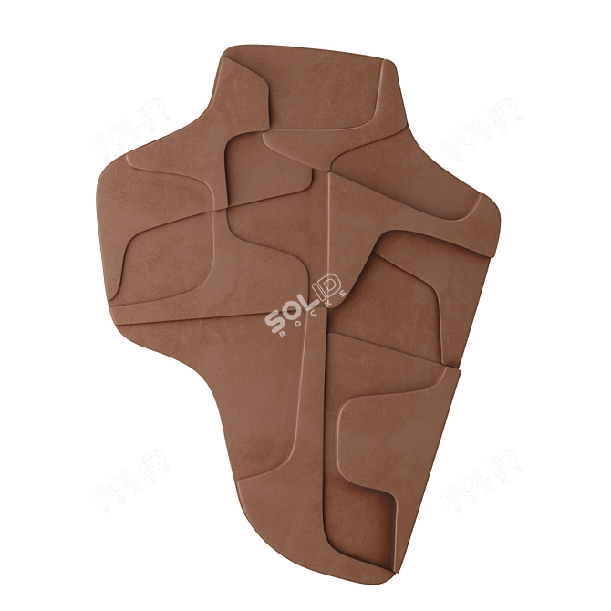 Abstract Relief Artwork in 2 Colors 3D model image 2