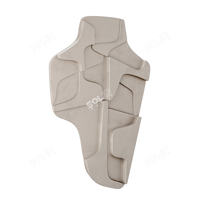 Abstract Relief Artwork in 2 Colors 3D model image 3
