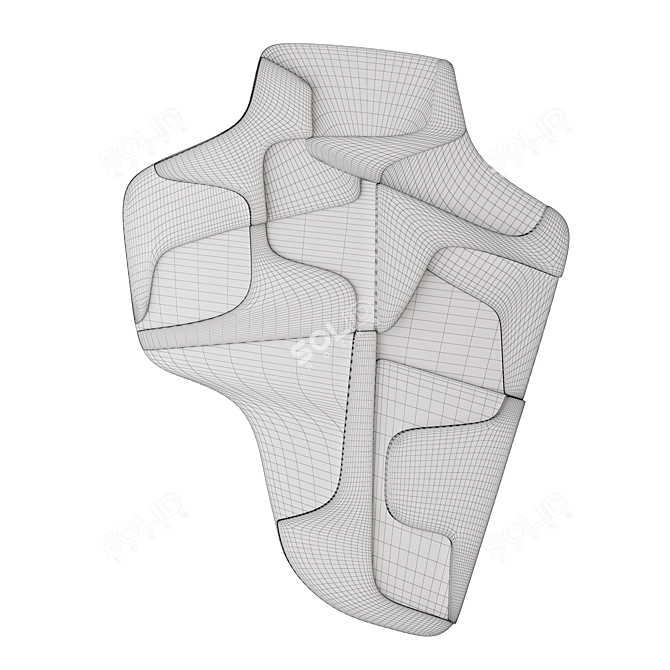 Abstract Relief Artwork in 2 Colors 3D model image 4