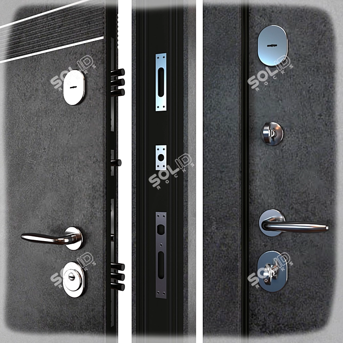 Louna Entry Metal Door 3D model image 2
