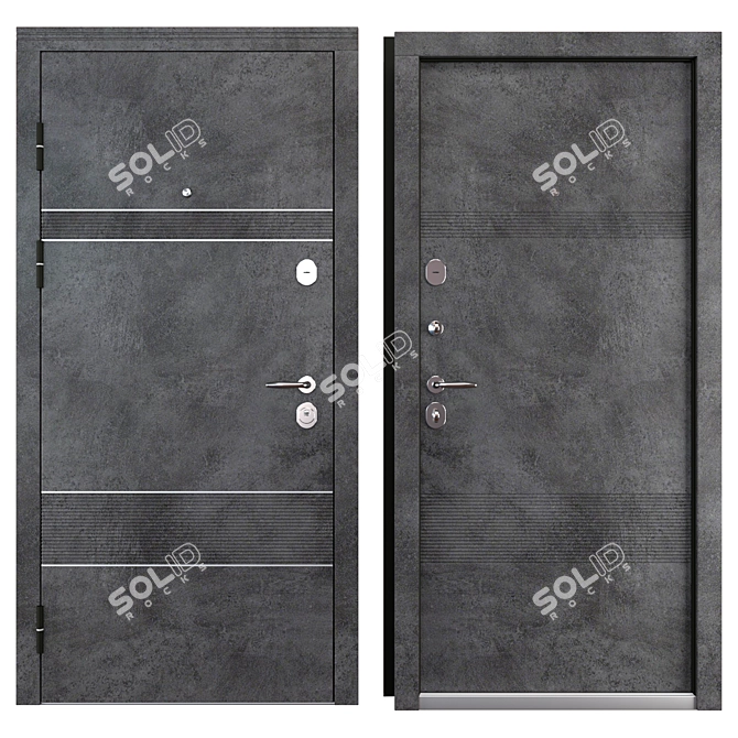 Louna Entry Metal Door 3D model image 3