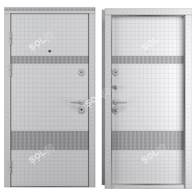 Louna Entry Metal Door 3D model image 4