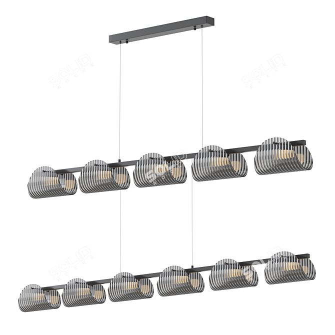 Curved LED Glass Panel Light 3D model image 1