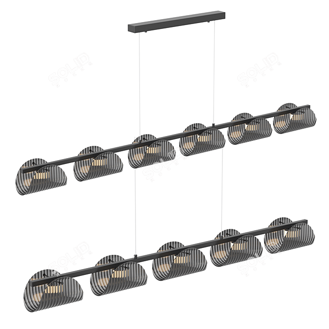 Curved LED Glass Panel Light 3D model image 2