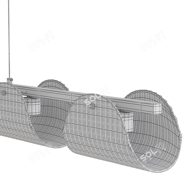 Curved LED Glass Panel Light 3D model image 3