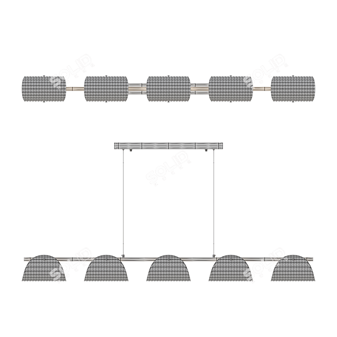 Curved LED Glass Panel Light 3D model image 4