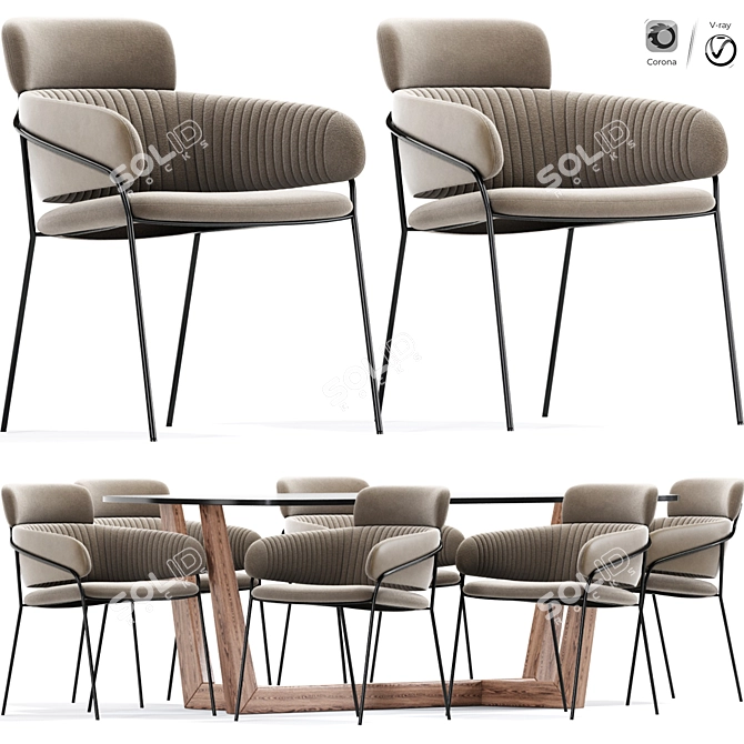 Real Size Dining Chair Model 3D model image 1