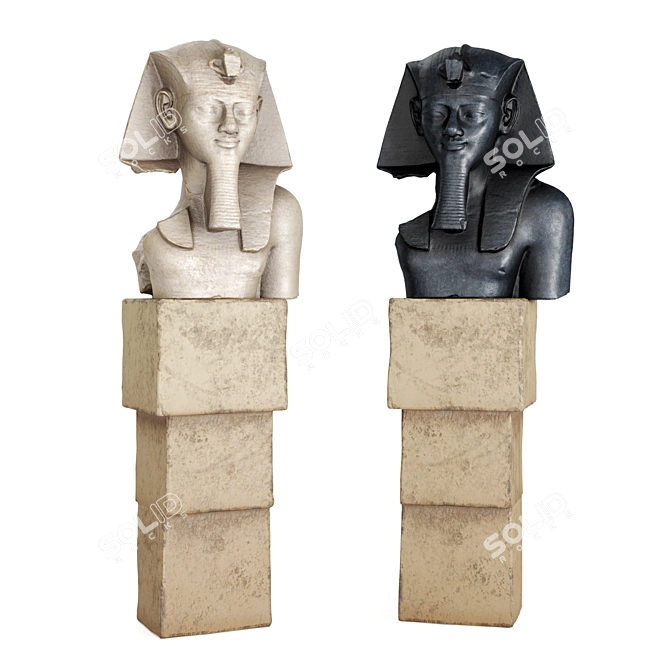 Royal Hieroglyphic Pharaoh Bust 3D model image 1