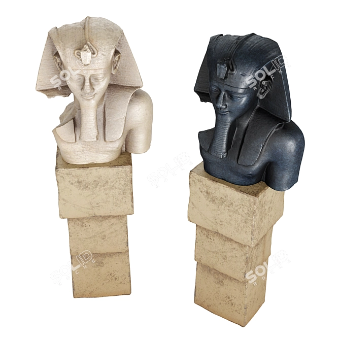 Royal Hieroglyphic Pharaoh Bust 3D model image 2