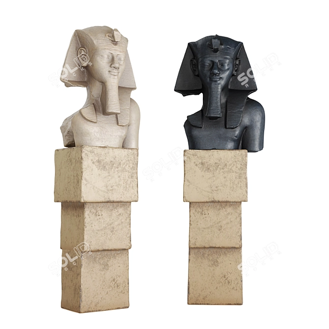 Royal Hieroglyphic Pharaoh Bust 3D model image 3