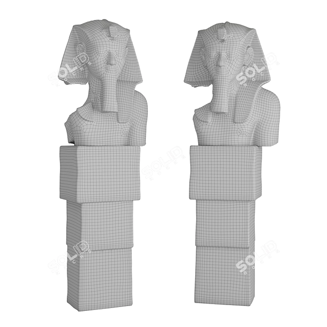 Royal Hieroglyphic Pharaoh Bust 3D model image 6