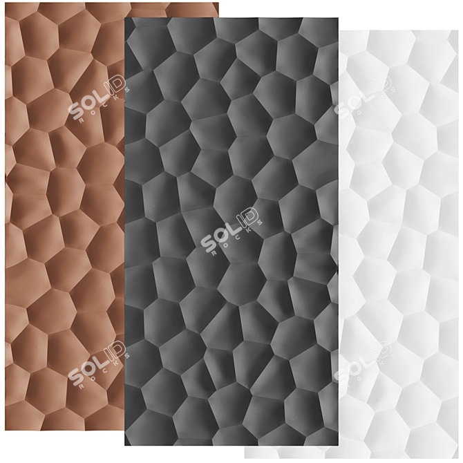 Hex 3D Wall Panel 3D model image 1