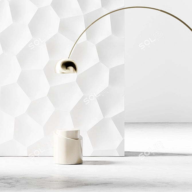 Hex 3D Wall Panel 3D model image 2