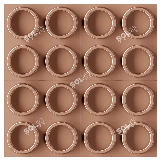3D Gypsum Rings Wall Panel 3D model image 3