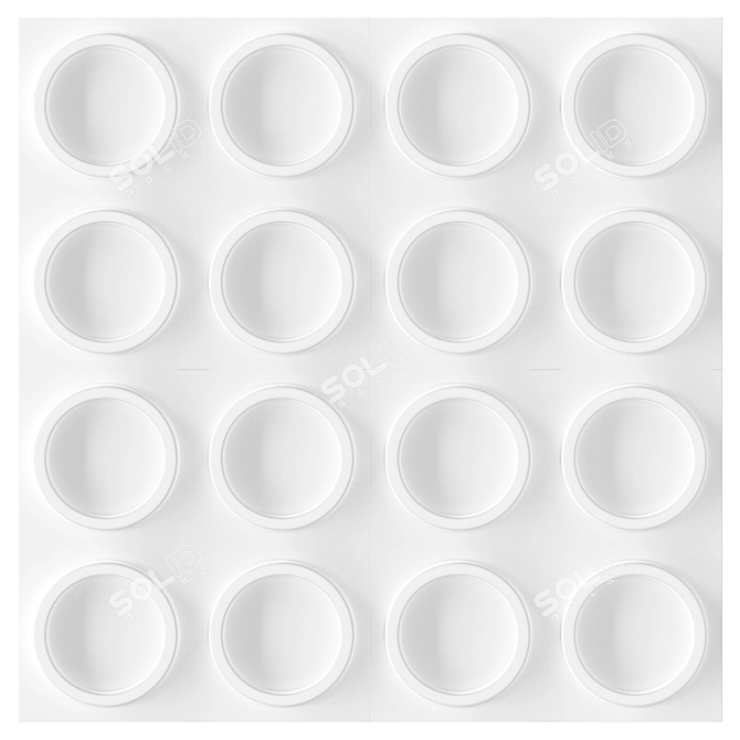 3D Gypsum Rings Wall Panel 3D model image 4