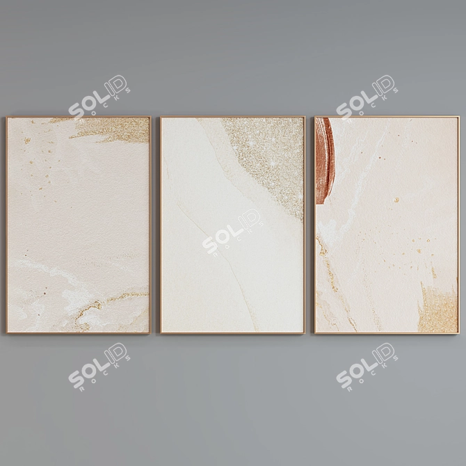 Abstract Modern Picture Frame Set 3D model image 2