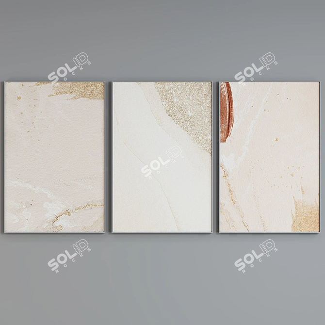 Abstract Modern Picture Frame Set 3D model image 3