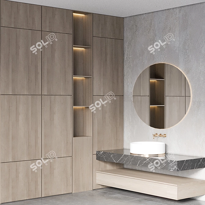 Modern Bathroom Furniture Set: VRAY+CORONA+FBX 3D model image 1