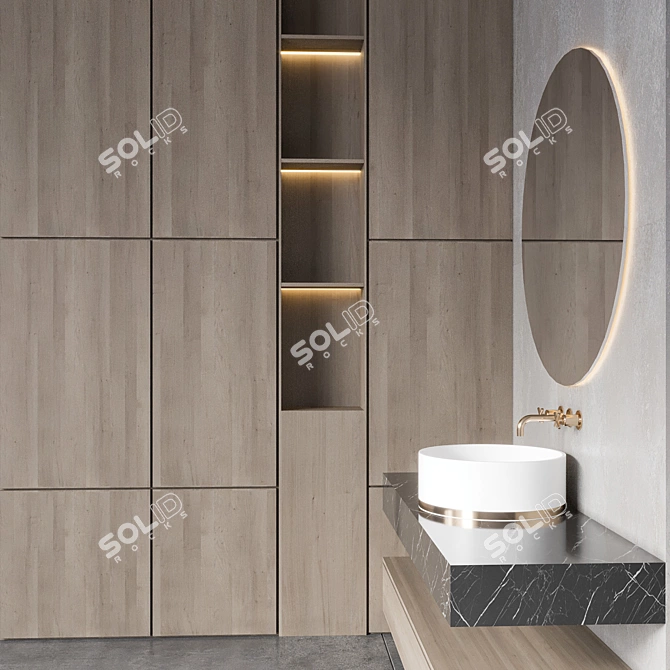 Modern Bathroom Furniture Set: VRAY+CORONA+FBX 3D model image 4