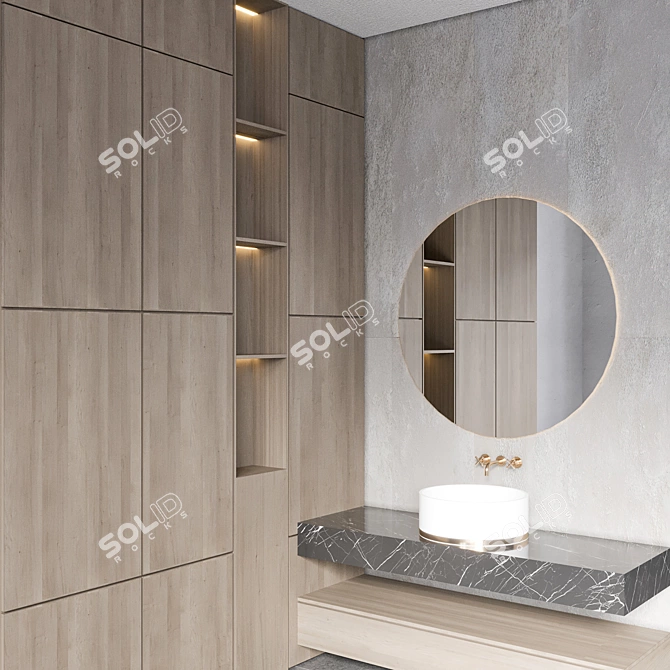 Modern Bathroom Furniture Set: VRAY+CORONA+FBX 3D model image 5