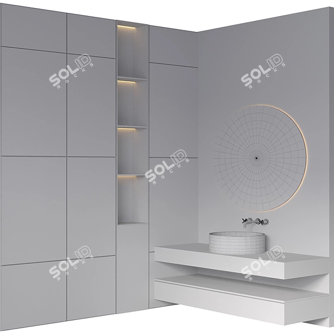 Modern Bathroom Furniture Set: VRAY+CORONA+FBX 3D model image 6