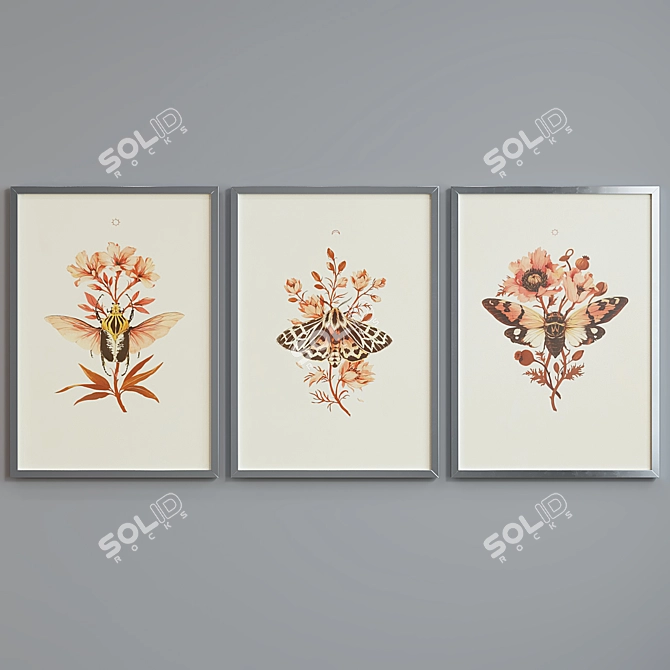 Modern Insect & Plant Picture Frame Set 3D model image 5