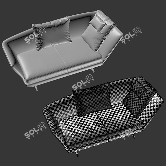 Flexform Zeus Modern Sofa 3D model image 5