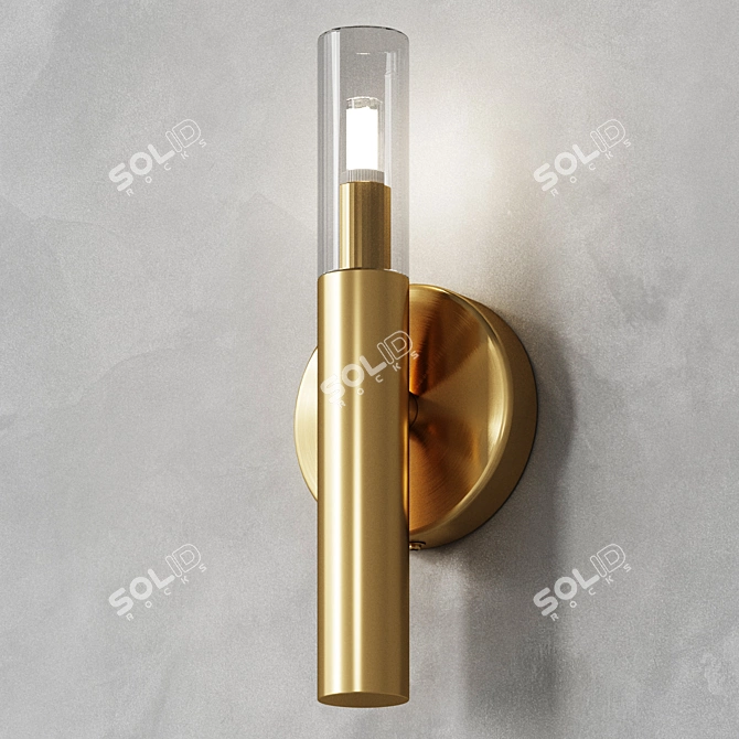 Modern Gold Wall Sconce Lighting 3D model image 2