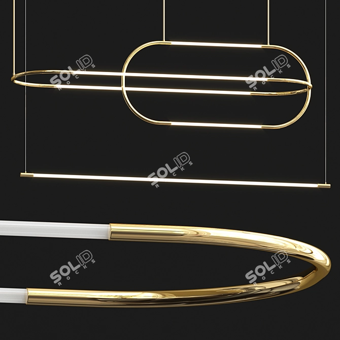 Elegant Loop Pendant Collection 3D model image 1