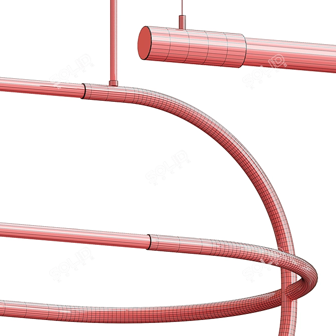 Elegant Loop Pendant Collection 3D model image 4