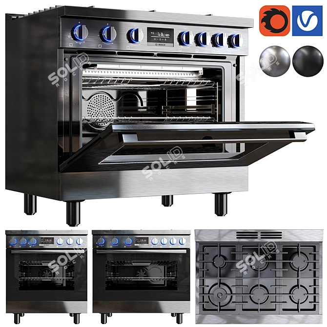 Bosch Dual Fuel Ranges: 30-36 Inch 3D model image 2