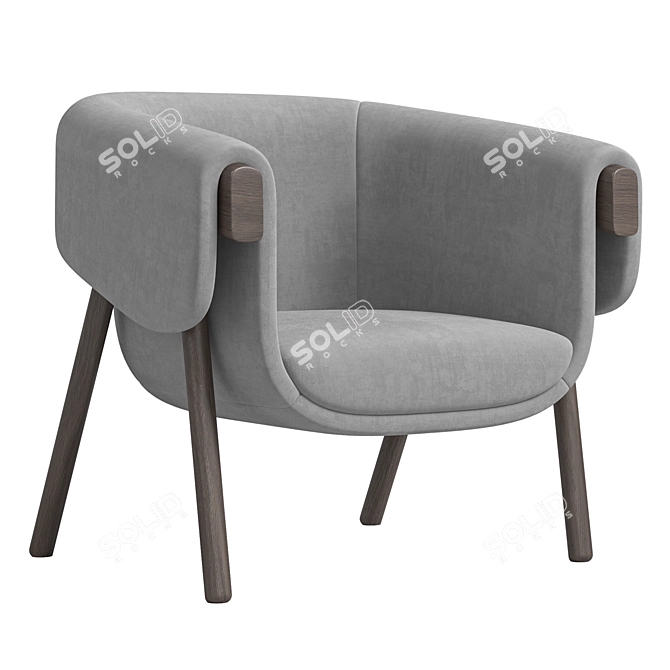 Modern Fabric Armchair MONICA 3D model image 2