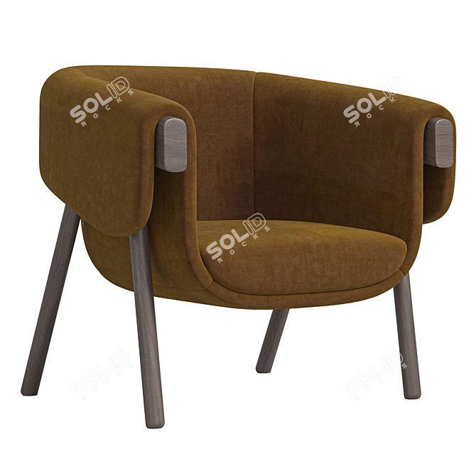 Modern Fabric Armchair MONICA 3D model image 4