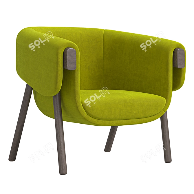 Modern Fabric Armchair MONICA 3D model image 6