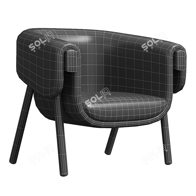 Modern Fabric Armchair MONICA 3D model image 7