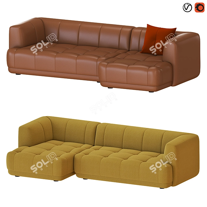 Modern Hay Quilton Sofa Sectional 3D model image 1