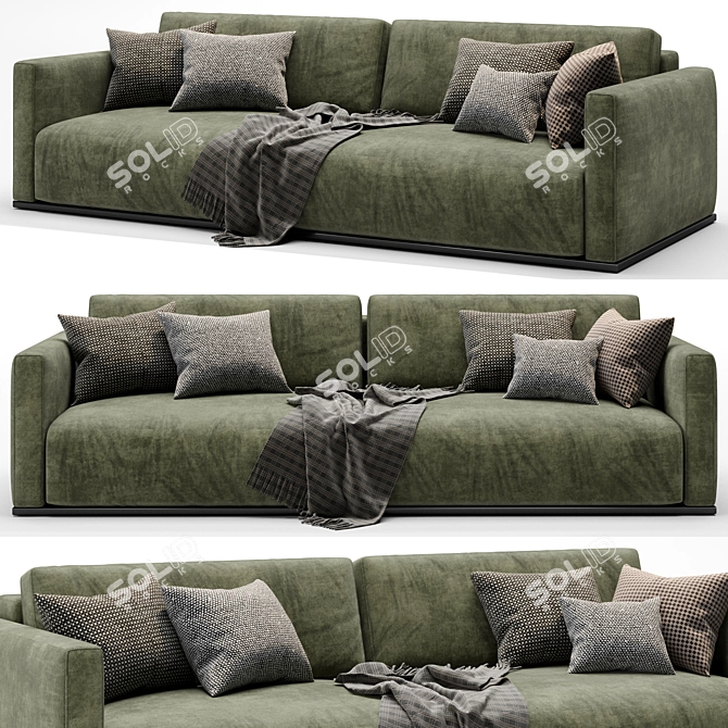 Modern 2-Seater Minotti Sofa 3D model image 2