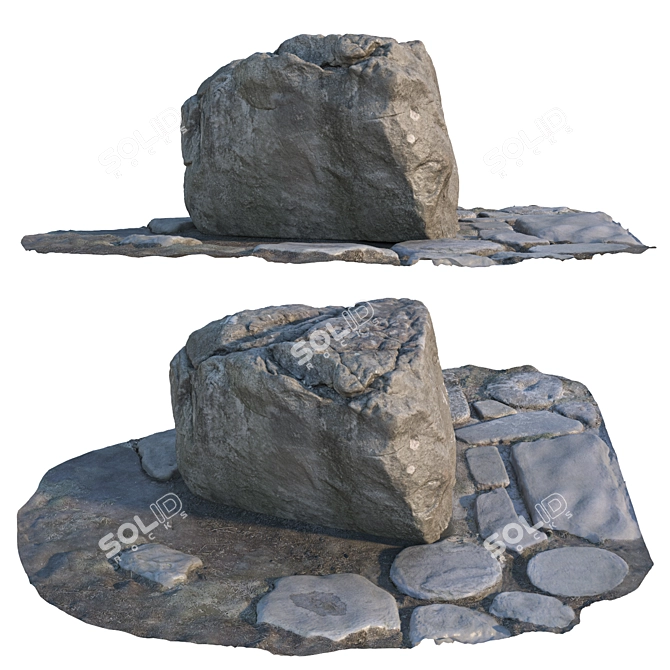 Large Stone for Park Landscaping 3D model image 4