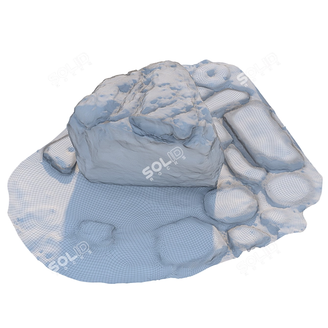 Large Stone for Park Landscaping 3D model image 6