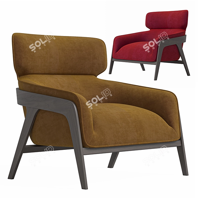 Sunpan Maximus Lounge Chair, Green 3D model image 4