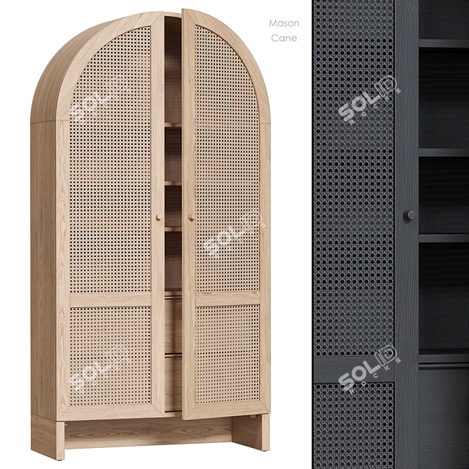 Modern Cane Storage Cabinet 3D model image 1
